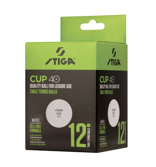 Stiga Cup White Table Tennis Ball ( Pack of 12)